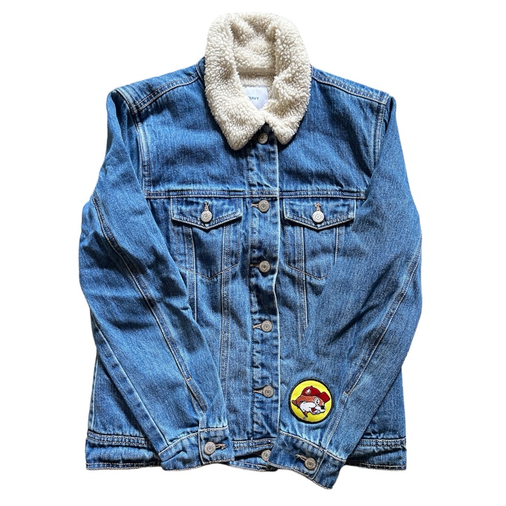 Vintage Old Navy Buc-ee’s Patch Shearling Denim Jacket